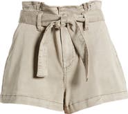 PAIGE Anessa Tie Waist Pleated Shorts