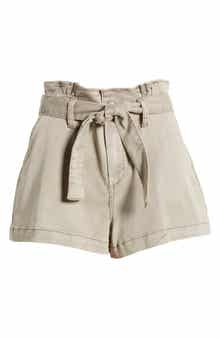 PAIGE Anessa Tie Waist Pleated Shorts