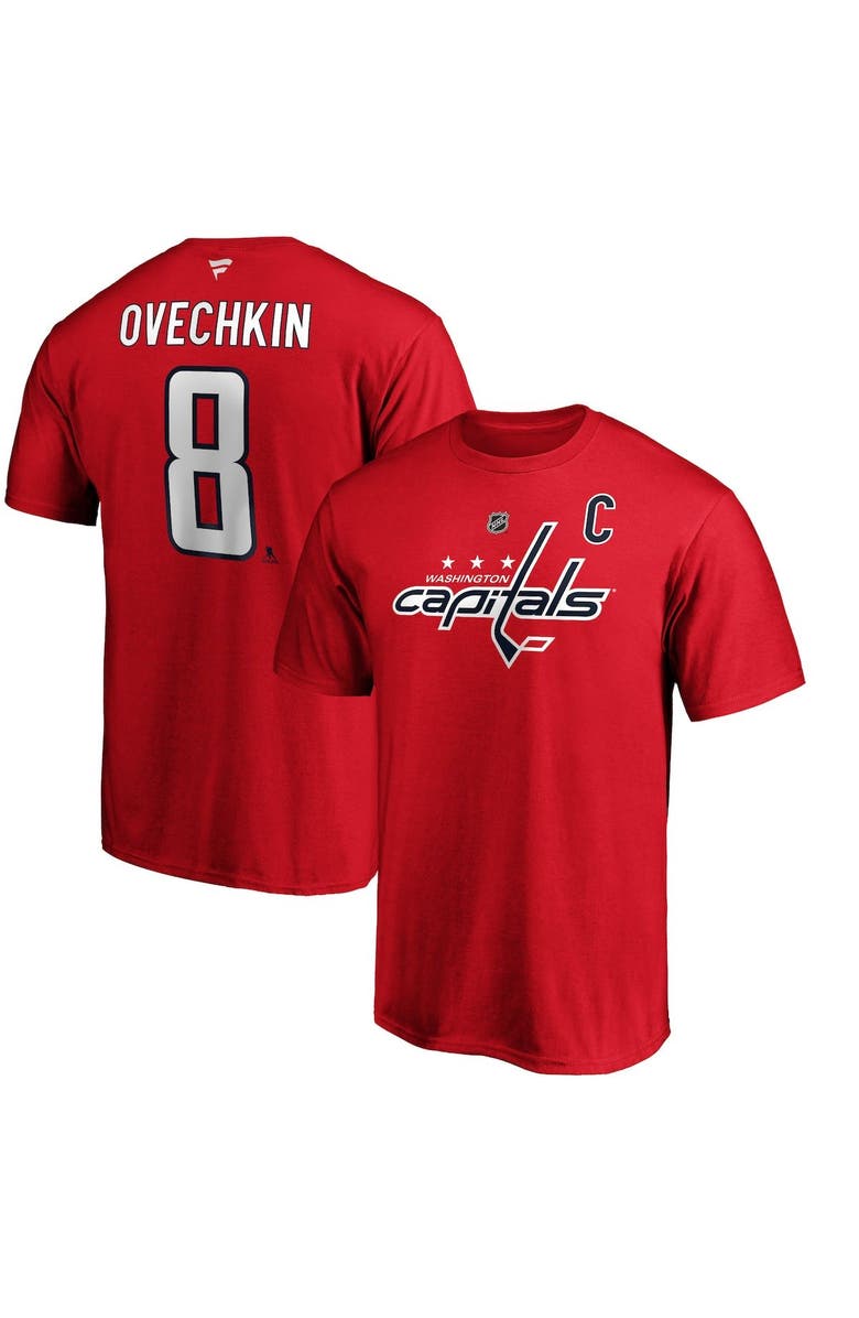 FANATICS Men's Fanatics Branded Alexander Ovechkin Red Washington Capitals Team Authentic Stack Name & Number T-Shirt, Alternate, color, Red