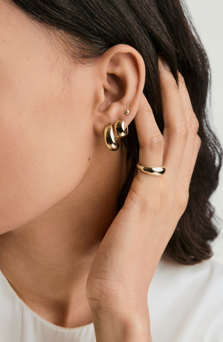MEJURI Dome Hoop Earrings, Alternate, color, 18K Gold Vermeil