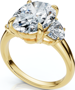 Bliss Diamond Certified Joanna 4 3/4Ct Oval & Half Moon Diamond Engagement 14k Gold Lab Grown