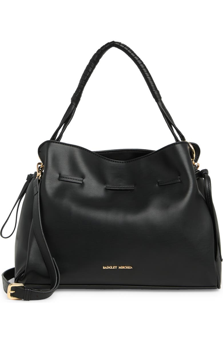 Badgley Mischka Collection Soft Bucket Bag, Main, color, Black