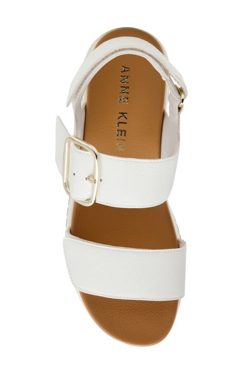 Anne Klein Evanti Ankle Strap Platform Sandal In White