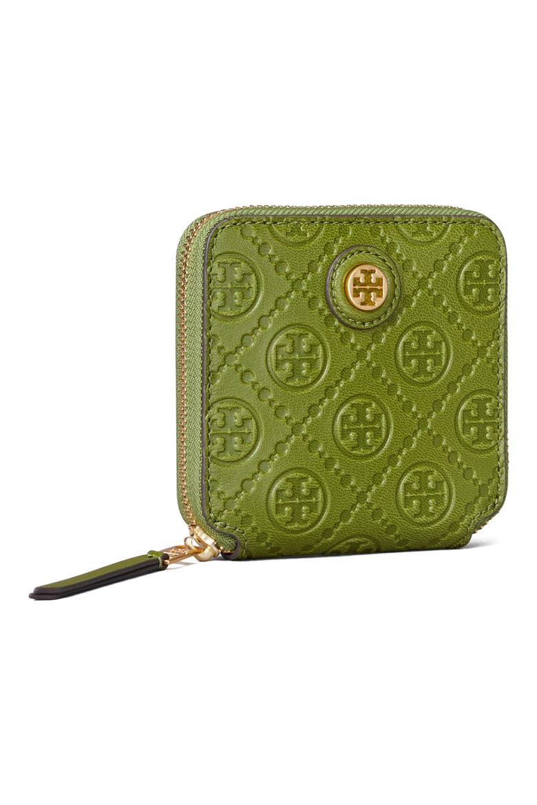 T Monogram Leather Wallet, Alternate, color, SHISO