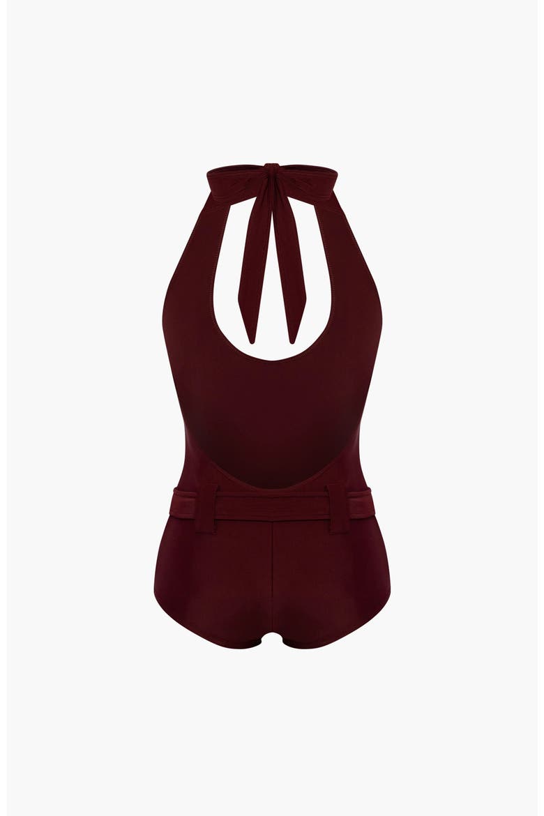 Halter One Piece, Alternate, color, Maroon