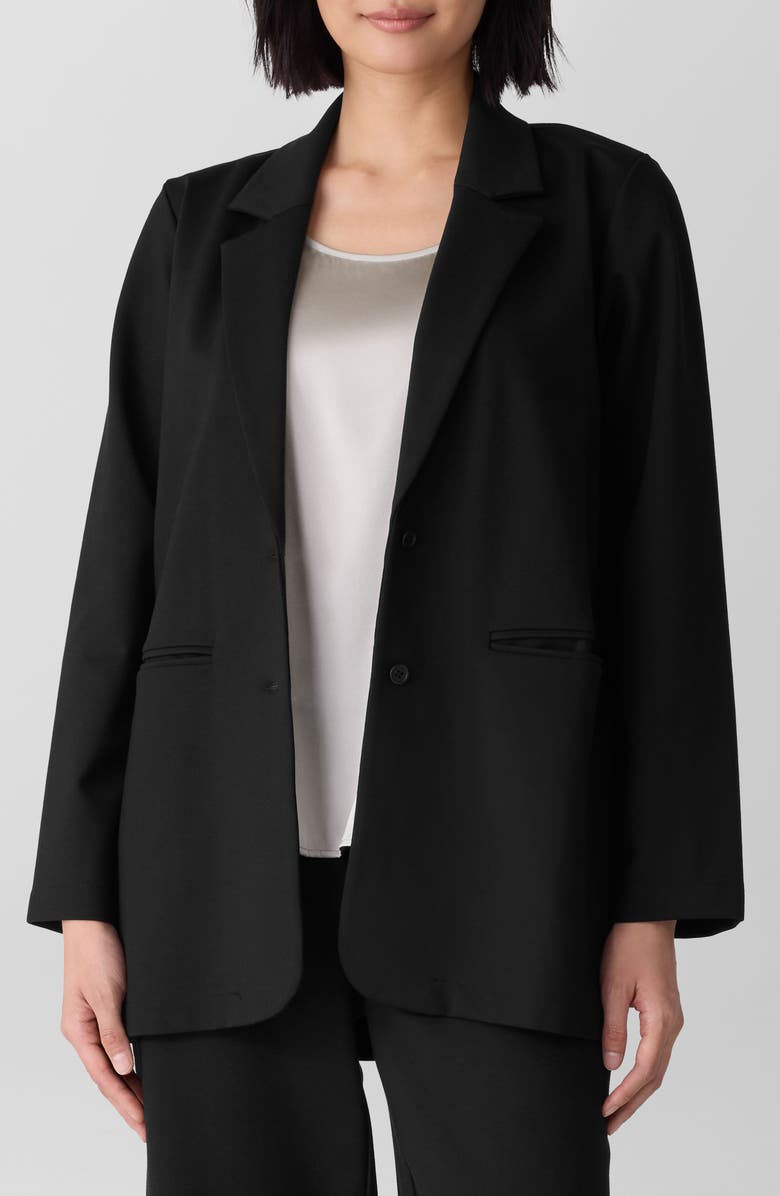 Eileen Fisher Long Blazer, Main, color, Black