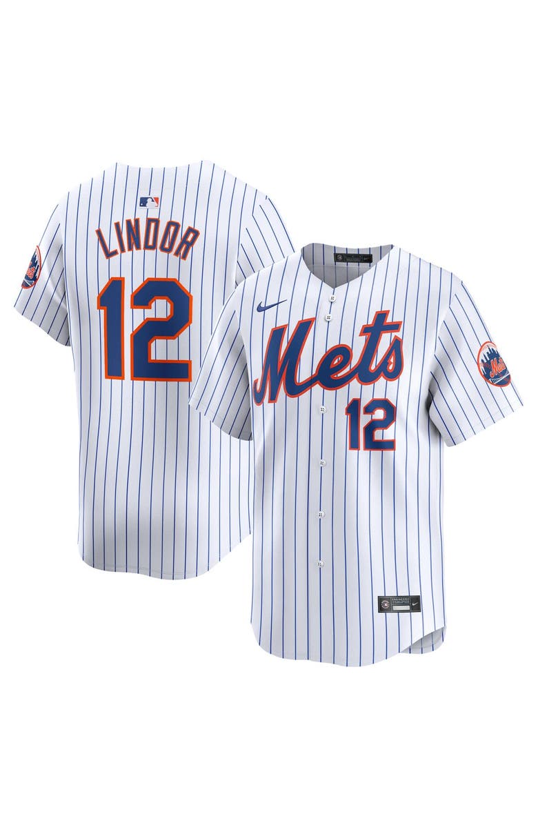 Nike Men's Nike Francisco Lindor White New York Mets Home Limited Player Jersey, Main, color, 