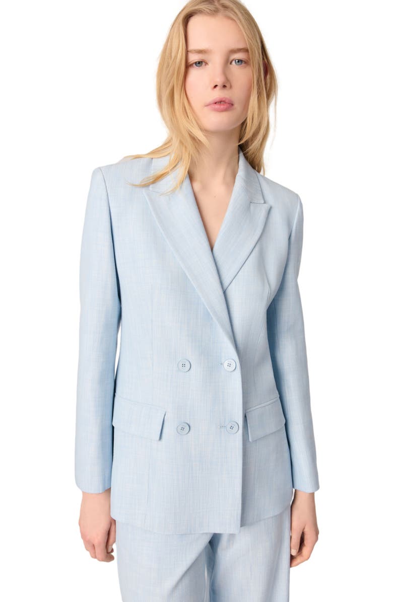 maje Suit jacket, Alternate, color, Blue Sky