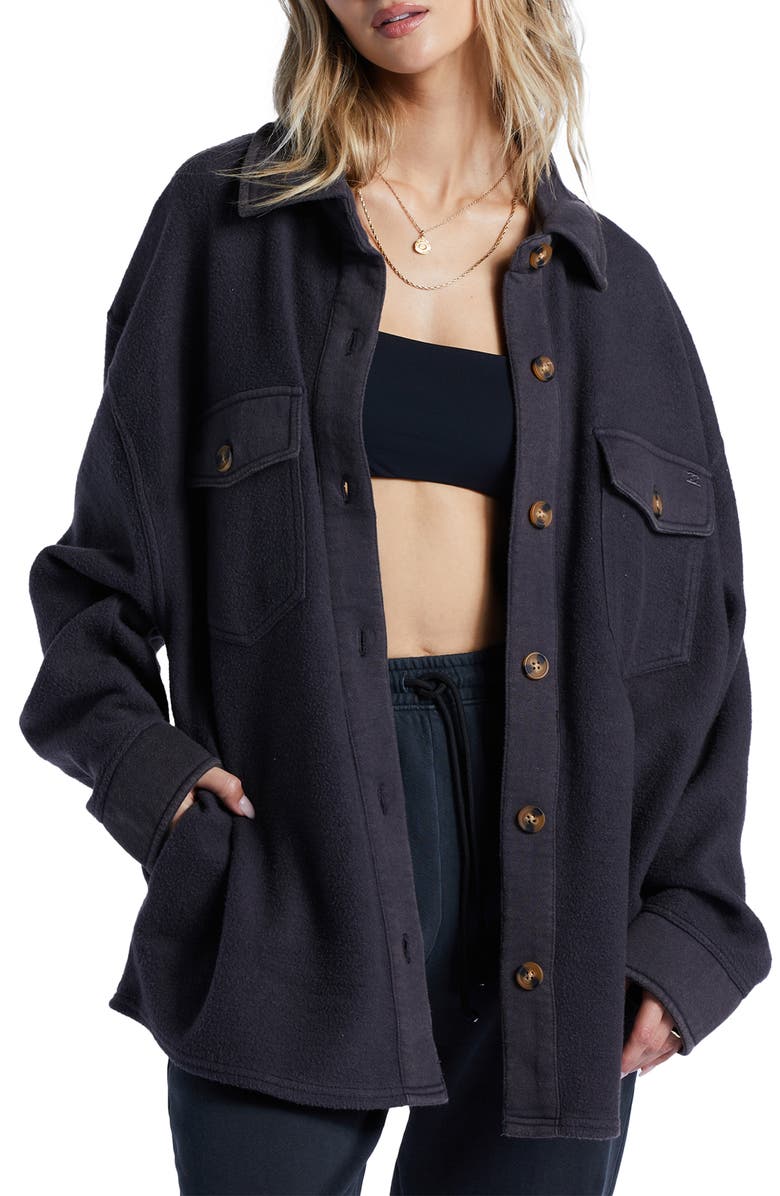 Billabong Any Time Fleece Shacket, Main, color, 