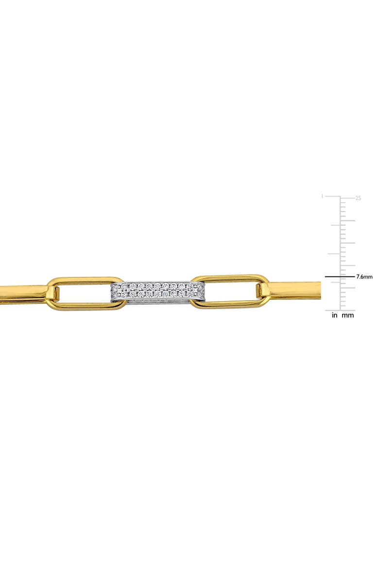 Julianna B. Cubic Zirconia Paperclip Bracelet Two-Tone, Alternate, color, 14K Yellow Gold