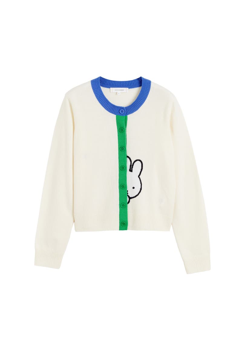 Chinti & Parker Wool Cashmere Miffy Peek Placket Sweater, Alternate, color, Cream