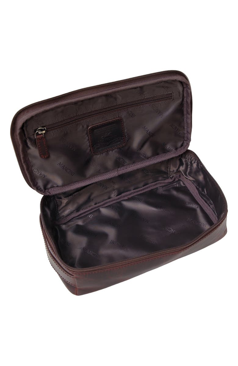 Mancini Buffalo Collection Classic Toiletry Kit, Alternate, color, Brown