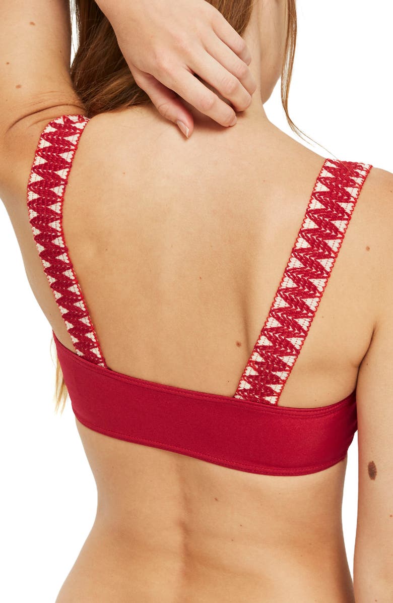 Topshop Zigzag Trim Crop Bikini Top, Alternate, color, 