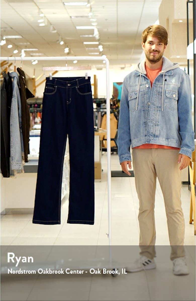 High Waist Denim Bootcut Leggings, sales video thumbnail