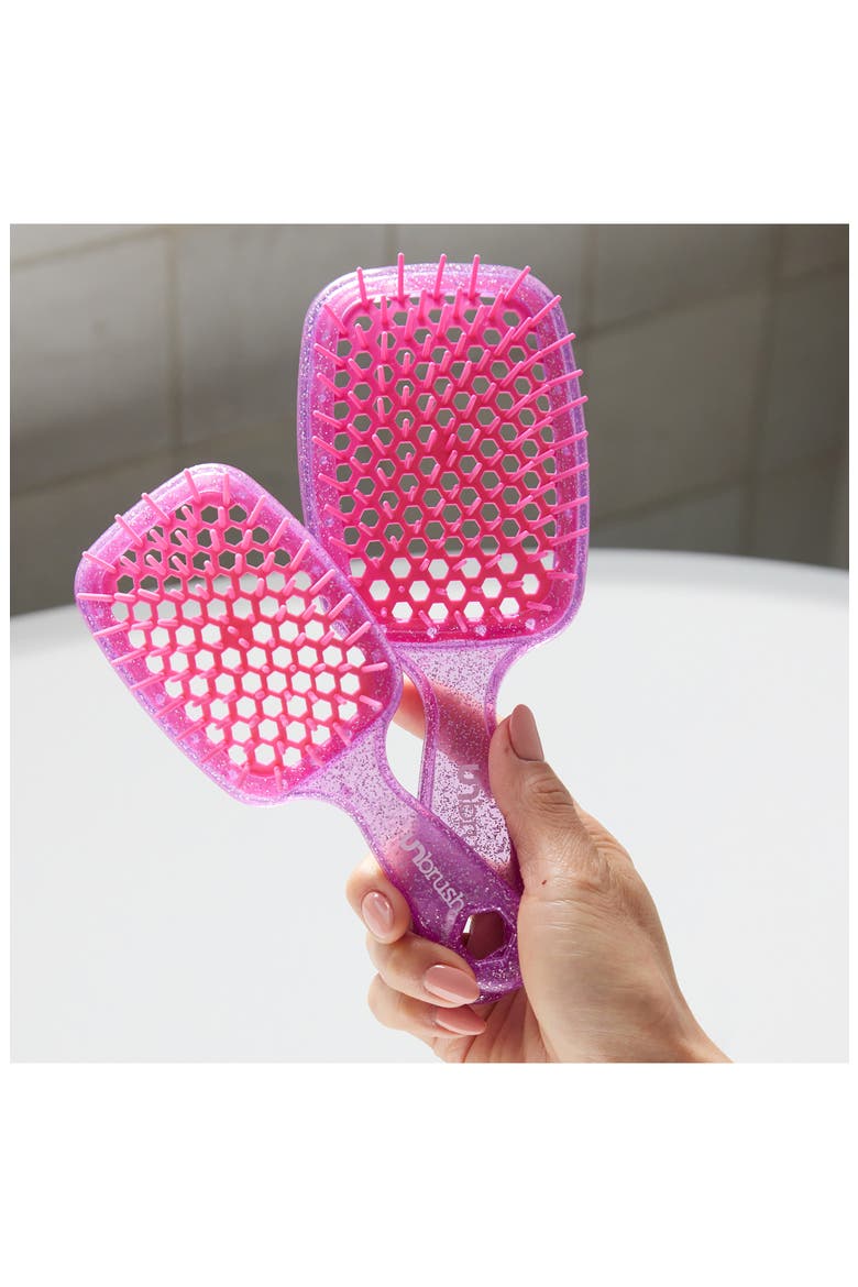Detangling Hair Brush Mini Pastel Collection, Alternate, color, GLITTER/ ROSE QUARTZ PINK