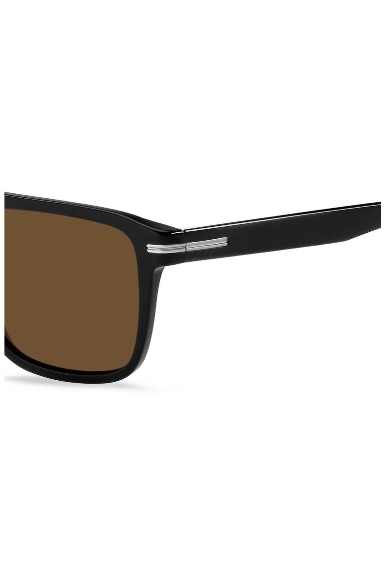 56mm Flat Top Sunglasses, Alternate, color, BLACK