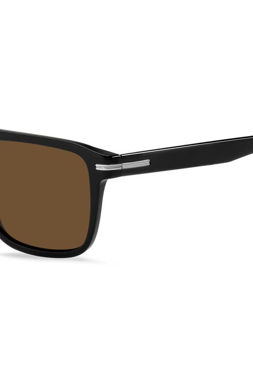Hugo Boss Boss 56mm Flat Top Sunglasses In Brown