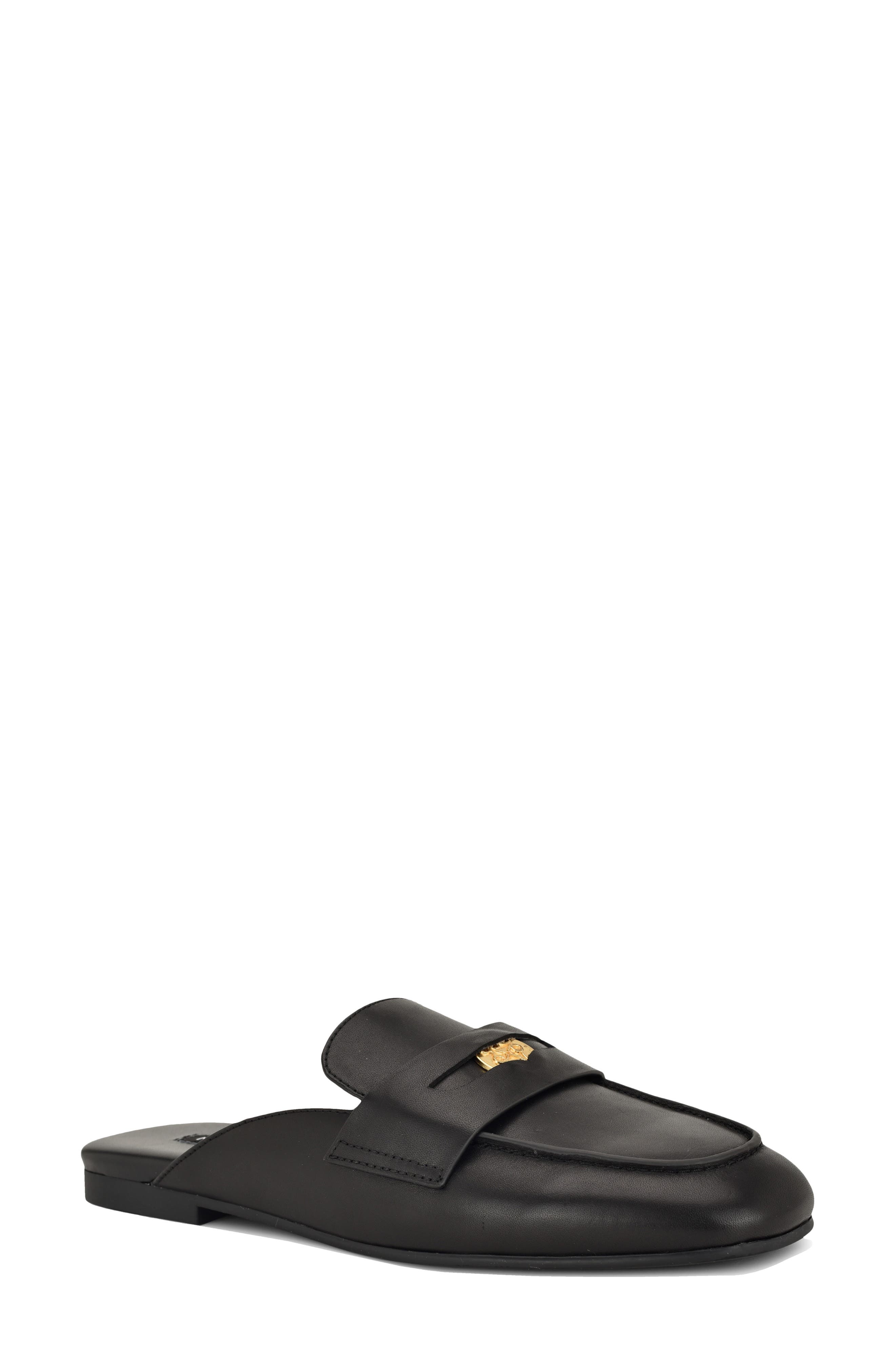 Nine West Evans Penny Loafer Mule, Main, color, Black
