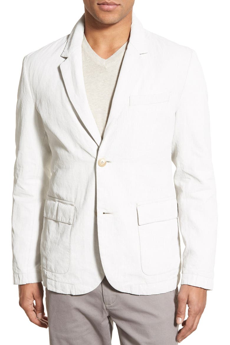Linen Blend Unconstructed Sport Coat, Main, color, NATURAL