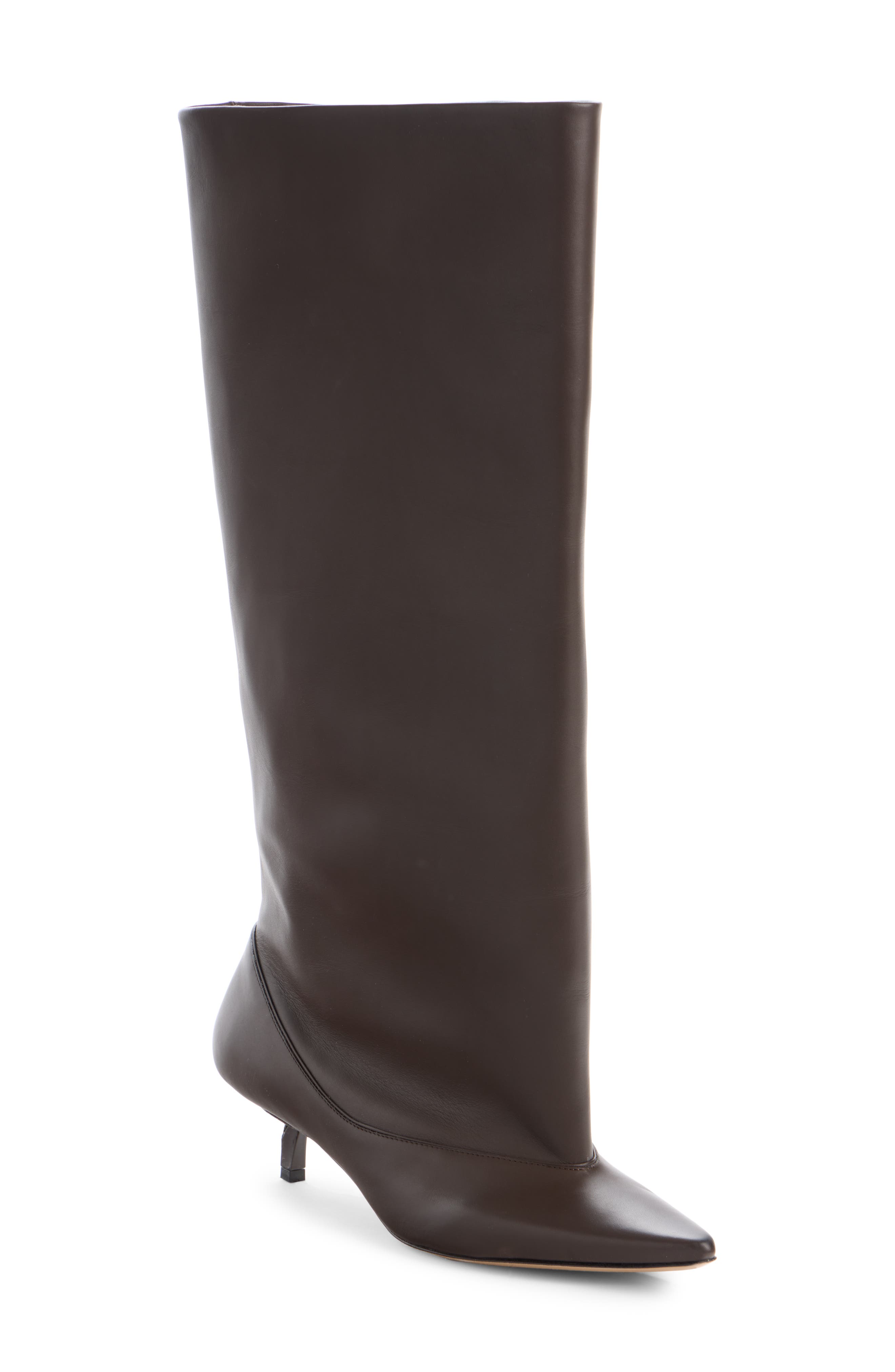 Jacquemus Les Bottes Tourni Leather Bootie, Main, color, Dark Brown 880