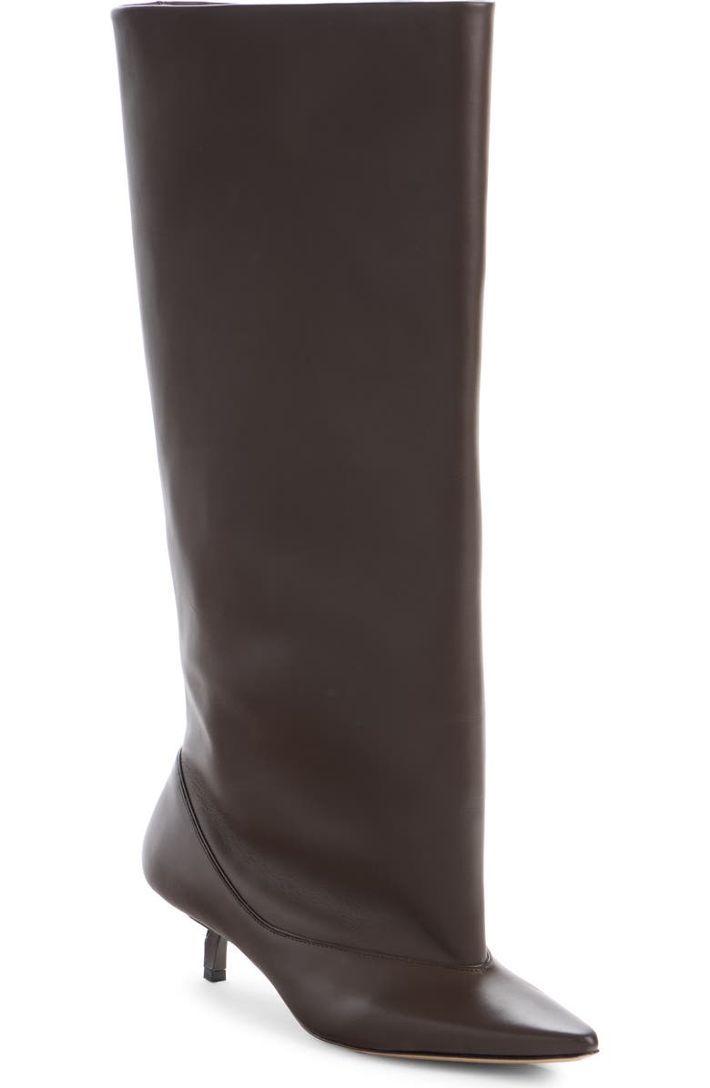 Jacquemus Les Bottes Tourni Leather Bootie, Main, color, Dark Brown 880