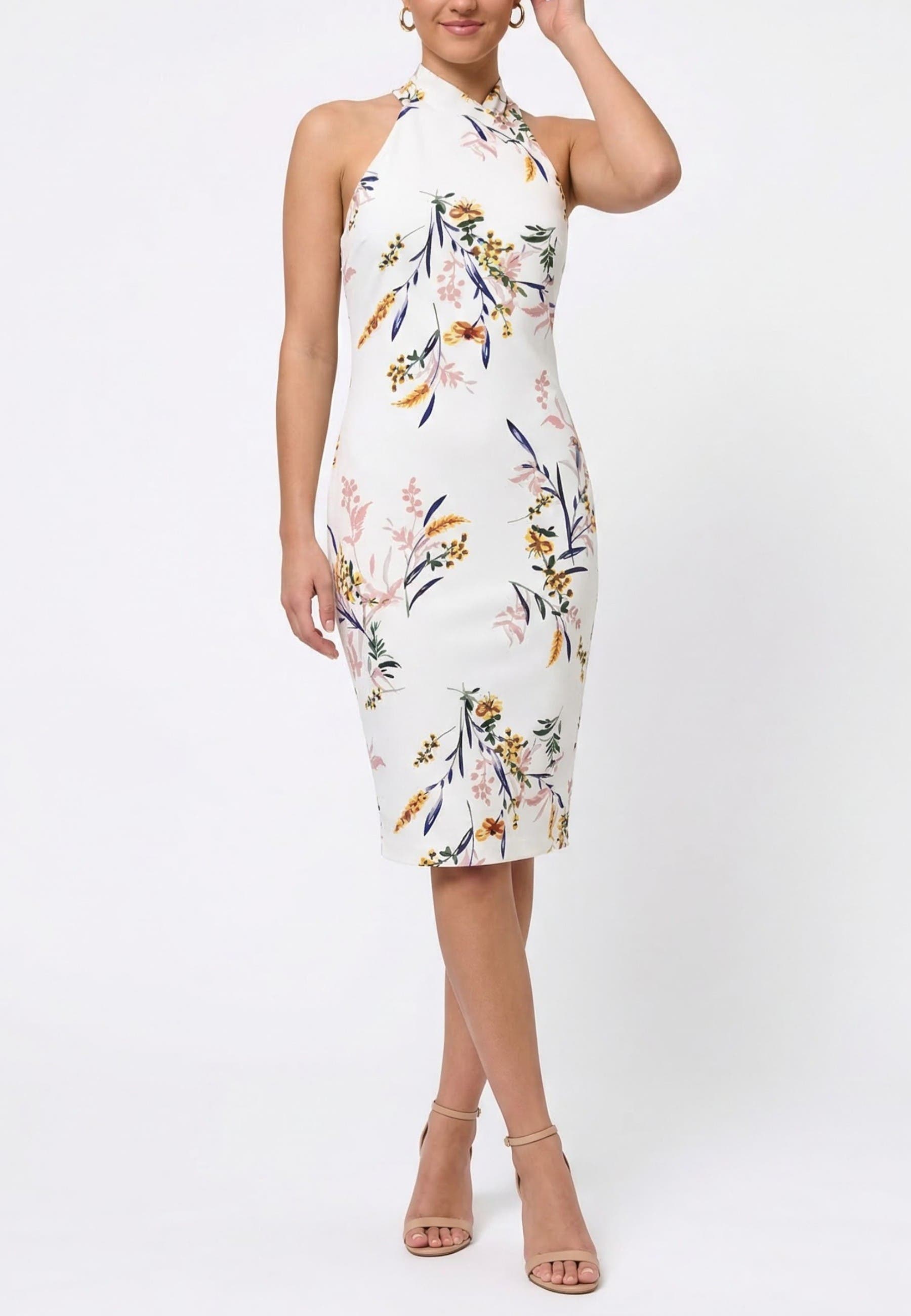 rachel rachel roy women's harland floral-print a-line dress Crossover Halter Midi (Women) sparkle_baby_dress