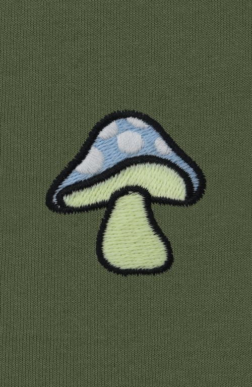 Dalix Mushroom Zip Hoodie In Military Green