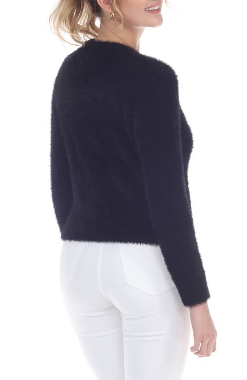 Rain And Rose Eyelash Cardigan In Blue