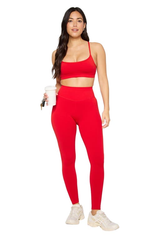 Fabletics Sleek Seamless Strappy Low Impact Bra In Red