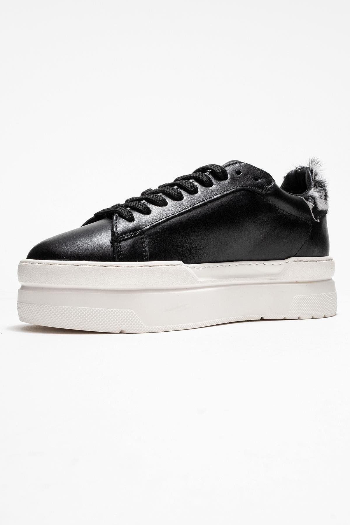 Forever & Always Shoes Anabel Leather Platform Sneakers, Alternate, color, Black Leather