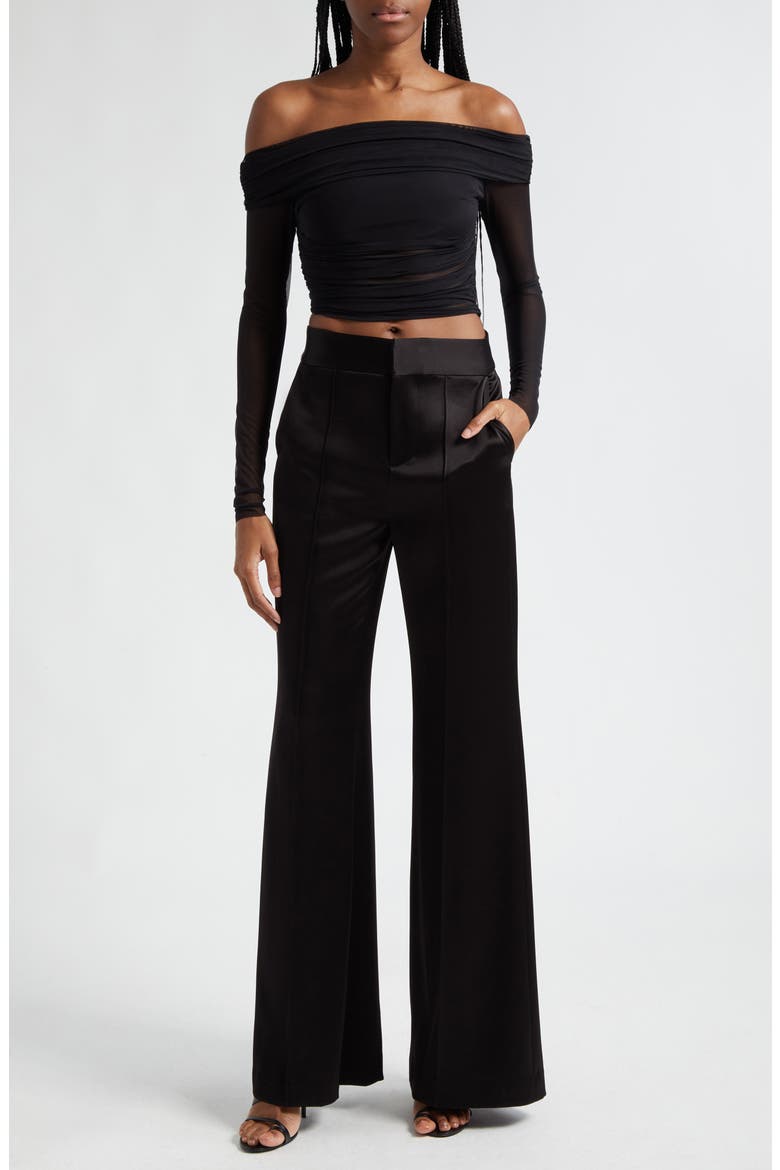 Dylan High Waist Wide Leg Pants, Alternate, color, BLACK