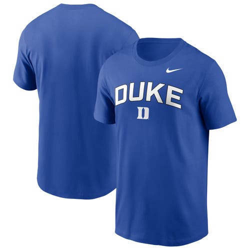 Nike Royal Duke Blue Devils Primetime Arch Stack T-shirt In Blue