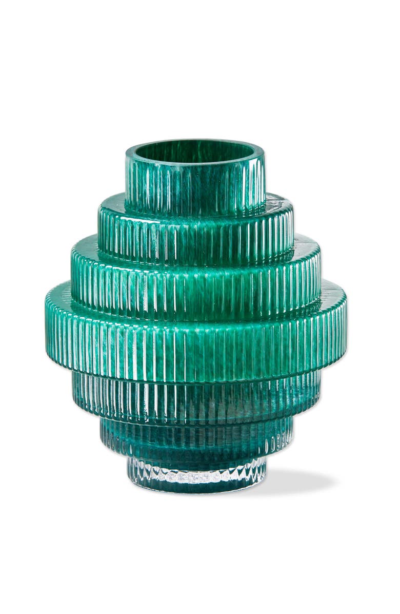 tag Escalera Decorative Glass Vase Green Novelty for Spring Summer, Main, color, Green