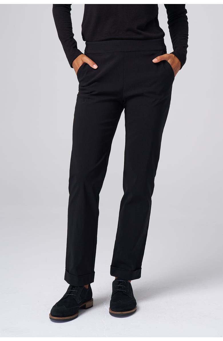 Franne Golde All-Season Cuffed Tapered Pant, Alternate, color, Black