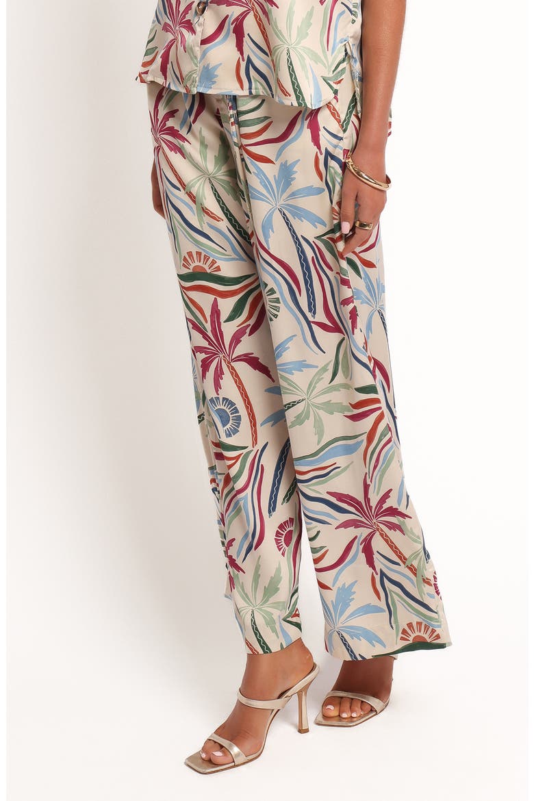 Illoura Palm Print Wide Leg Pants, Alternate, color, TAHITIAN TIDE