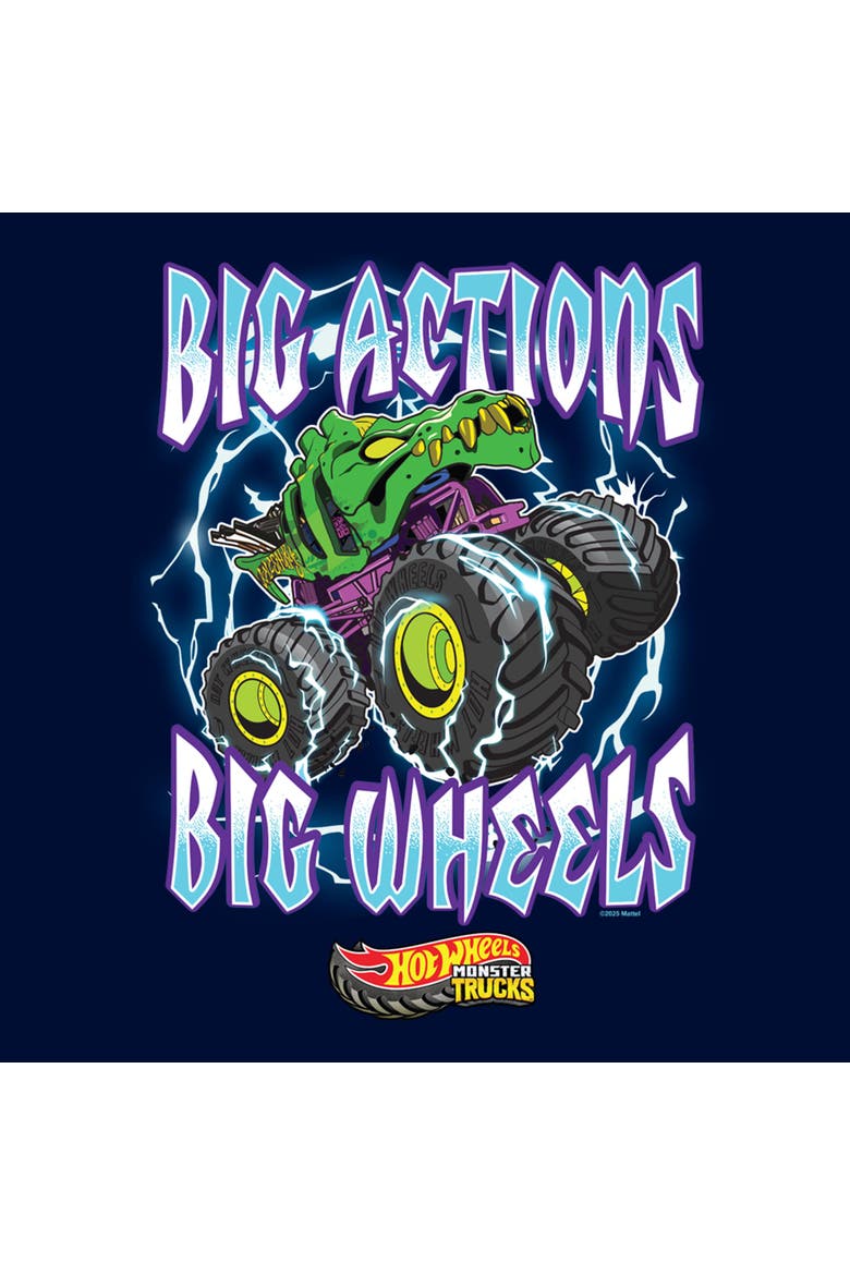 Boy's Hot Wheels Big Actions Big Wheels  Graphic T-Shirt, Alternate, color, Navy Blue