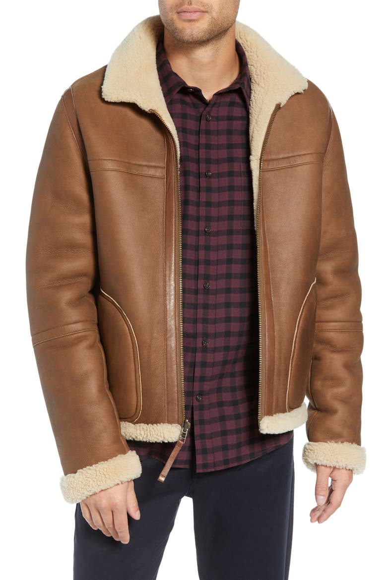 Reversible Genuine Shearling Jacket, Main, color, NATURAL