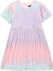 Ava & Yelly Kids' Bubble Sequin Party Dress