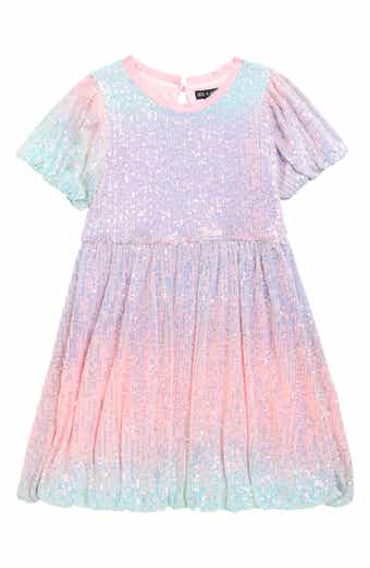 Ava & Yelly Kids' Bubble Sequin Party Dress