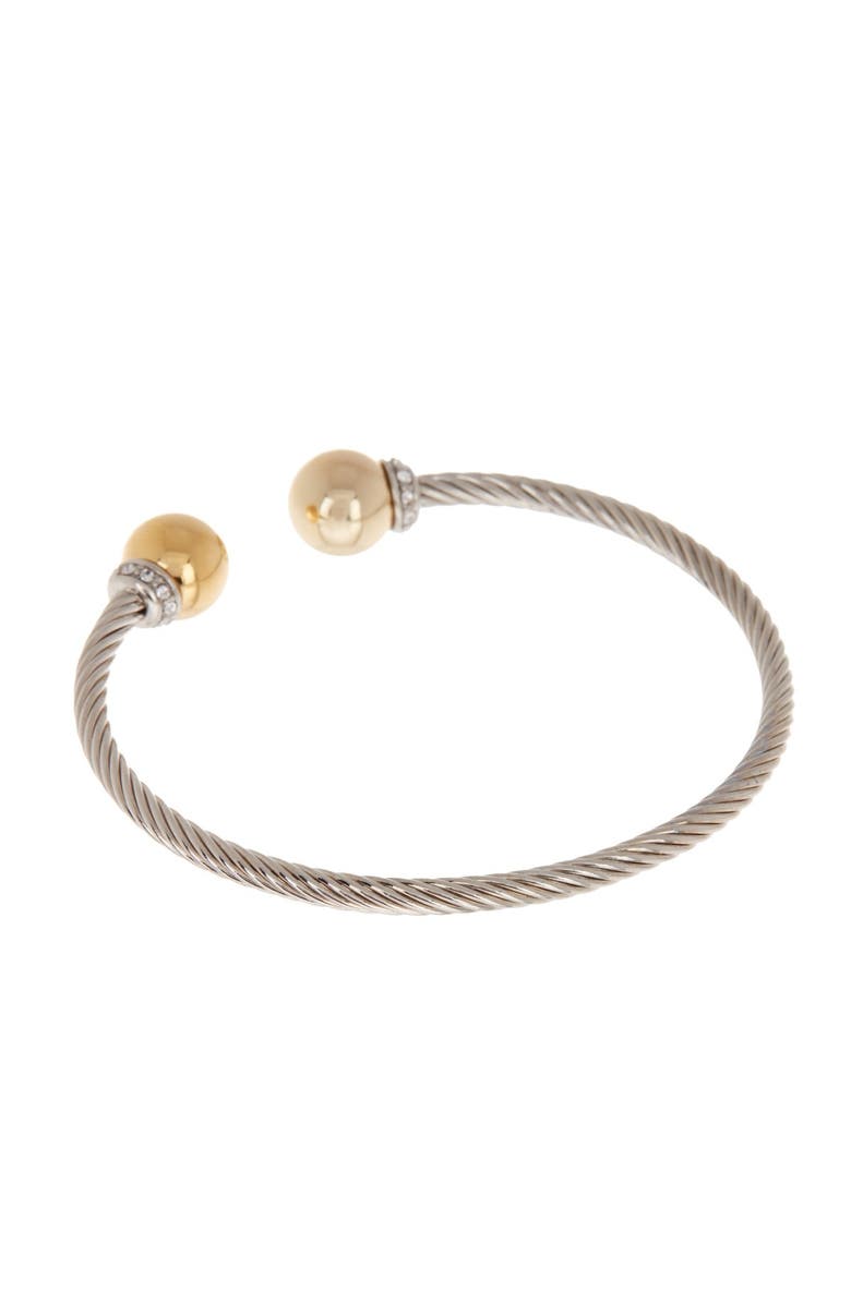 MESHMERISE Twisted Cable & Ball Cuff Bracelet, Main, color, 