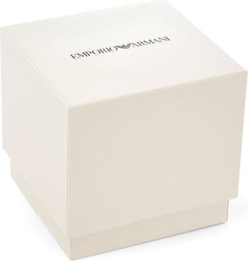 Emporio Armani Leather Strap Watch, 46mm