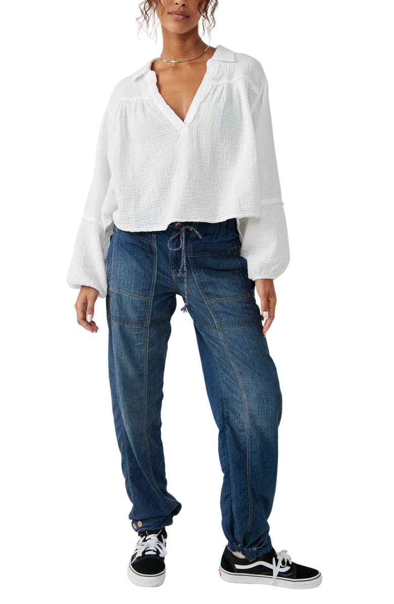 Free People Yucca Double Cloth Top, Alternate, color, 