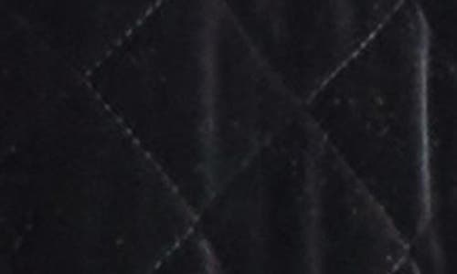 Jones New York Quilted Velvet Snap Front Jacket In Black