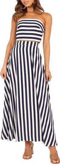 Elijah Stripe Tube Top & Maxi Skirt Set