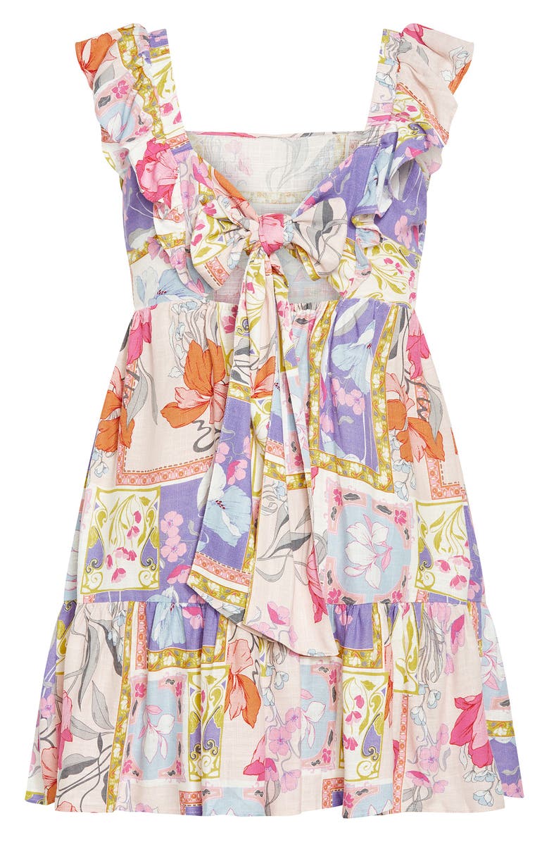 City Chic Flirty Tie Back Ruffle Minidress, Alternate, color, Flirtini