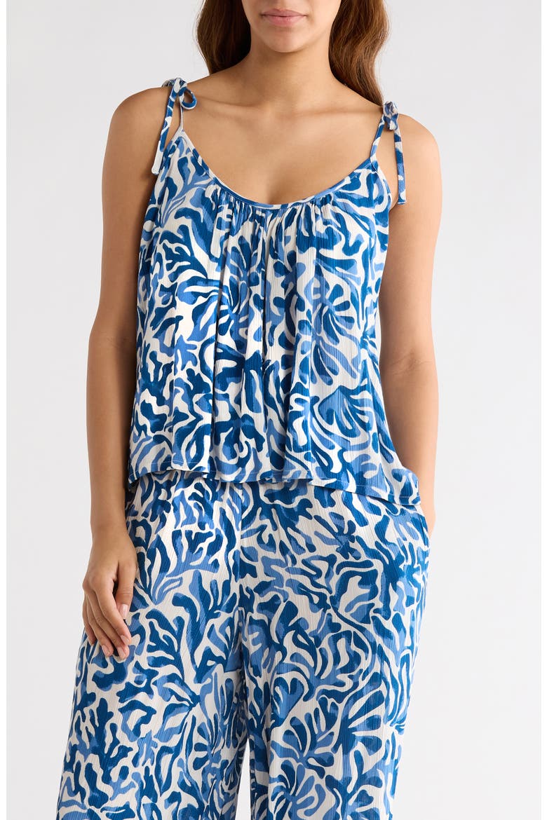 Tie Strap Flowy Cover-Up Top, Main, color, BLUE CAROLINA