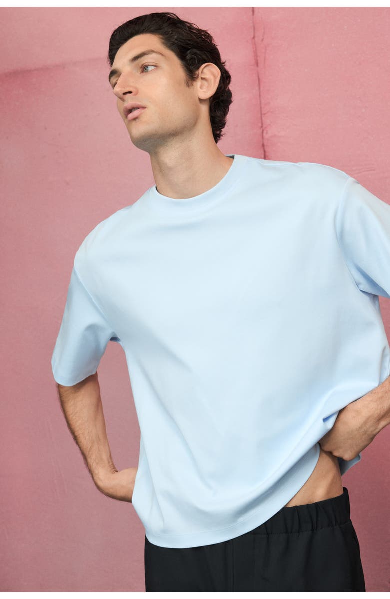 H&M Loose Fit Boxy-style T-shirt, Alternate, color, Light Blue