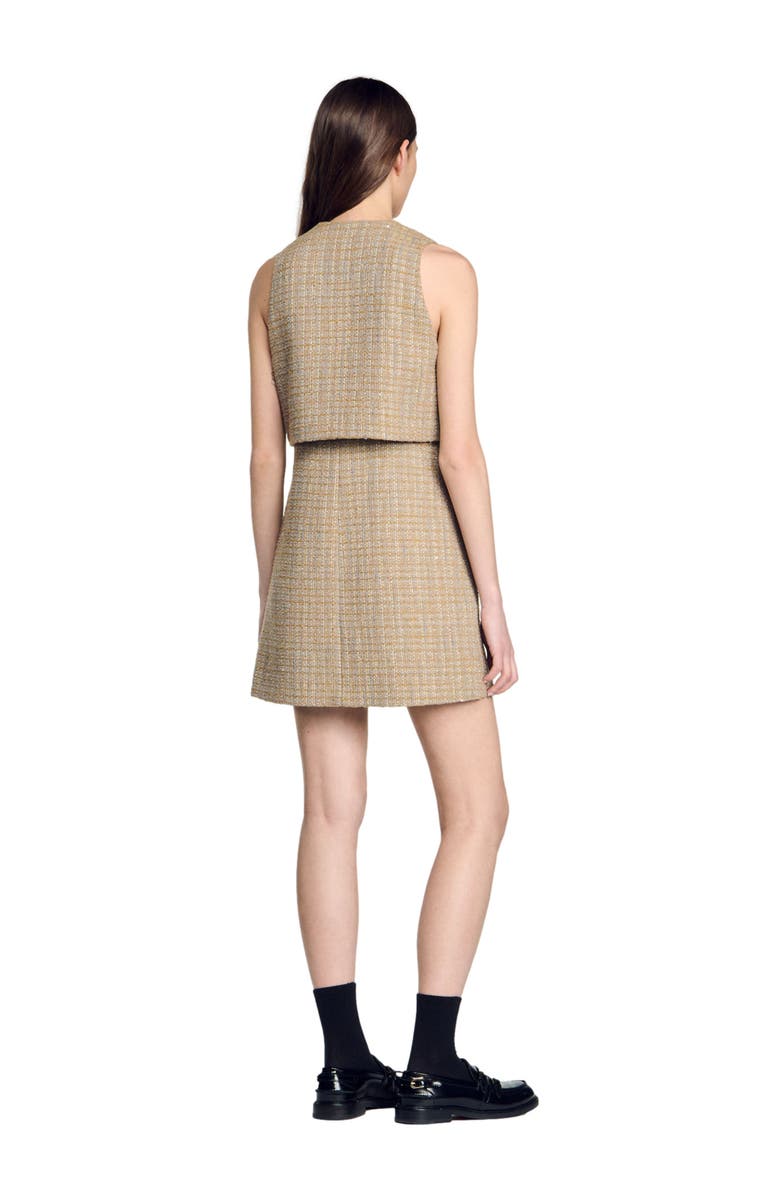 SANDRO Tweed dress, Alternate, color, 