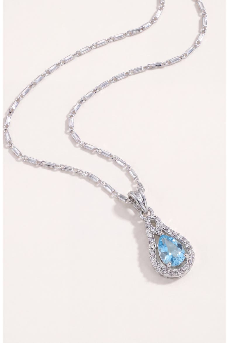 Teardrop Crystal Pendant Necklace, Alternate, color, Light Sapphire
