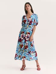 Finery London Sarah Floral Button Down Midi Dress